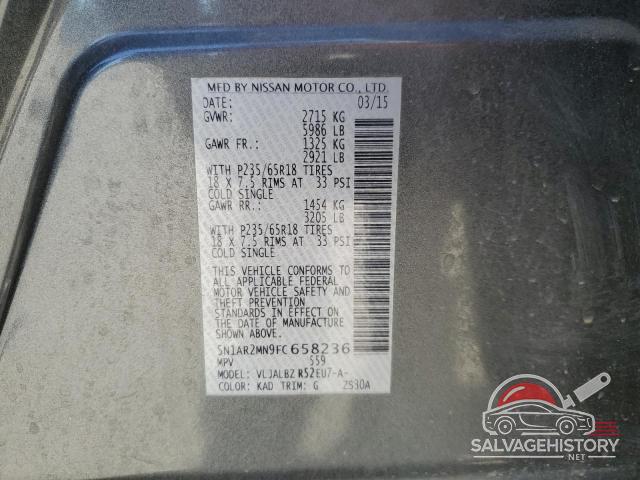 5N1AR2MN9FC658236 2015 NISSAN PATHFINDER photo no. 13