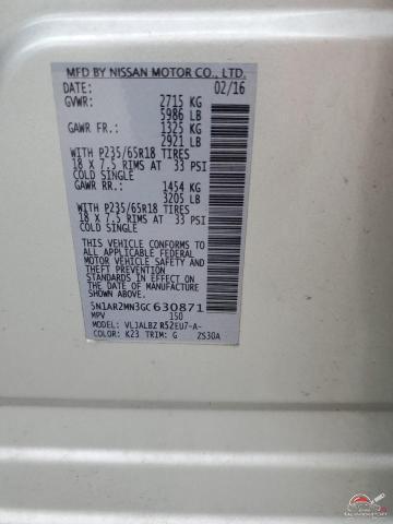 5N1AR2MN3GC630871 2016 NISSAN PATHFINDER photo no. 14
