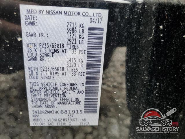 5N1DR2MM2HC681915 2017 NISSAN PATHFINDER photo no. 13