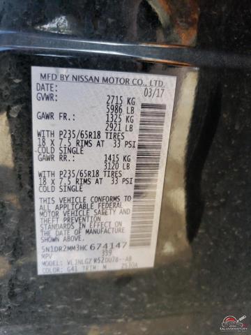 5N1DR2MM3HC674147 2017 NISSAN PATHFINDER photo no. 13