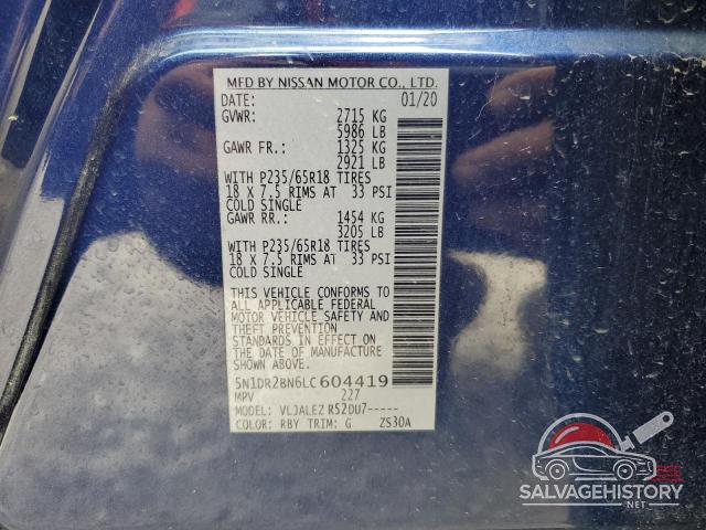5N1DR2BN6LC604419 2020 NISSAN PATHFINDER photo no. 14