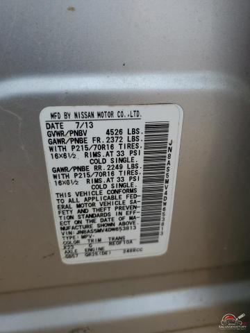 JN8AS5MV4DW653813 2013 NISSAN ROGUE photo no. 13