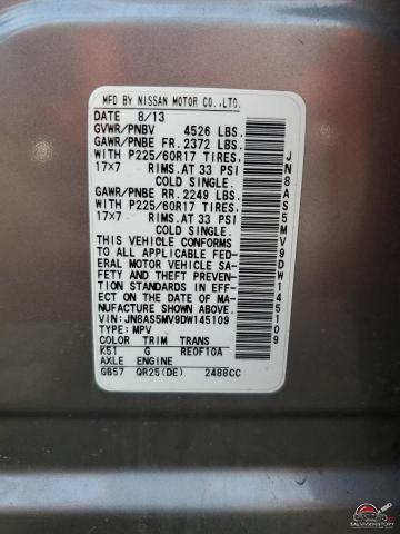 JN8AS5MV9DW145109 2013 NISSAN ROGUE photo no. 13