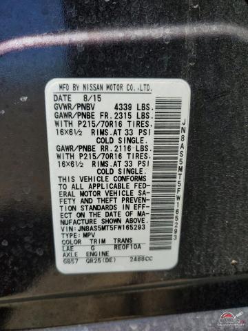 JN8AS5MT5FW165293 2015 NISSAN ROGUE photo no. 14