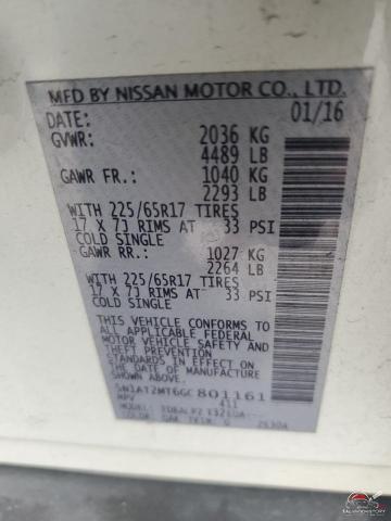 5N1AT2MT6GC801161 2016 NISSAN ROGUE photo no. 14