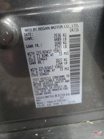 5N1AT2MT7GC837036 2016 NISSAN ROGUE photo no. 13