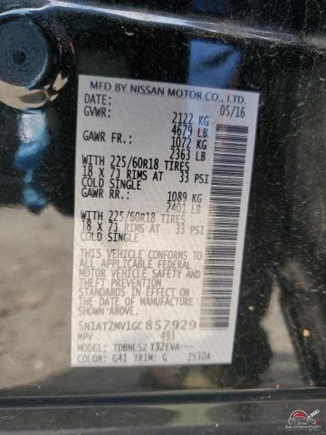 5N1AT2MV1GC857929 2016 NISSAN ROGUE photo no. 12
