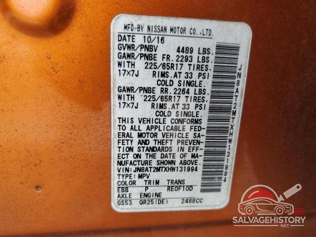 JN8AT2MTXHW131994 2017 NISSAN ROGUE photo no. 14