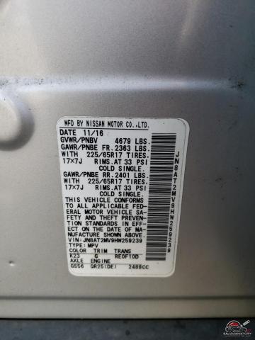 JN8AT2MV9HW259239 2017 NISSAN ROGUE photo no. 13