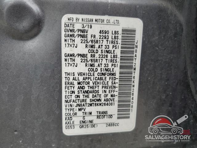 JN8AT2MT6KW264081 2019 NISSAN ROGUE photo no. 13
