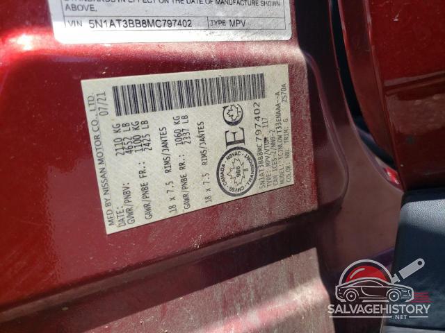 5N1AT3BB8MC797402 2021 NISSAN ROGUE photo no. 13