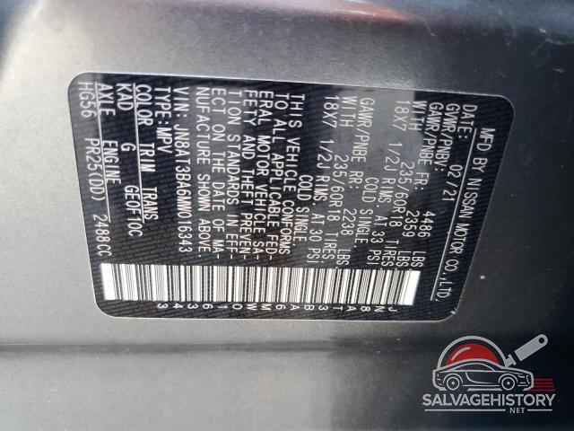 JN8AT3BA6MW016343 2021 NISSAN ROGUE photo no. 13
