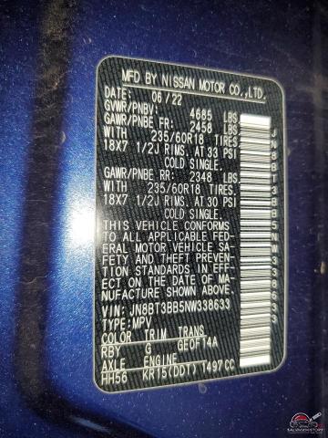 JN8BT3BB5NW338633 2022 NISSAN ROGUE photo no. 13