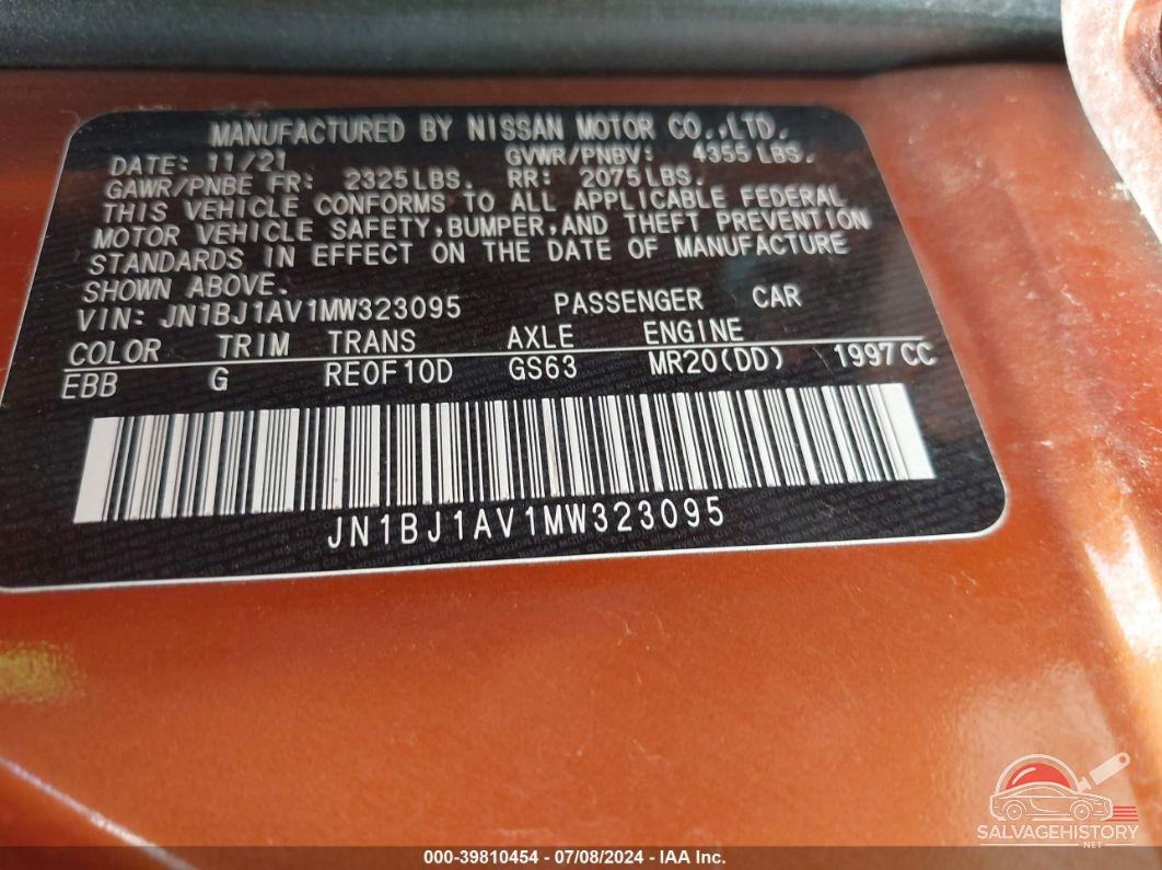 JN1BJ1AV1MW323095 2021 NISSAN ROGUE SPORT photo no. 9