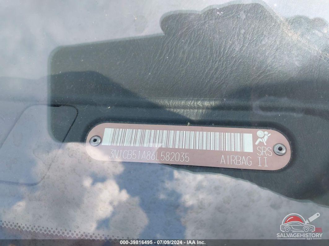 3N1CB51A86L582035 2006 NISSAN SENTRA photo no. 9