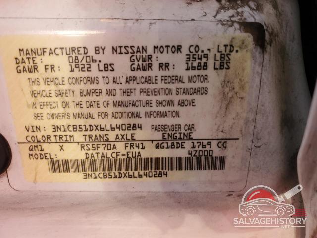 3N1CB51DX6L640284 2006 NISSAN SENTRA photo no. 12