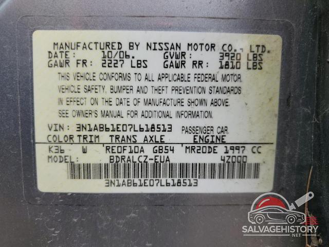 3N1AB61E07L618513 2007 NISSAN SENTRA photo no. 12