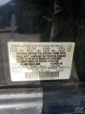 3N1AB61E69L614856 2009 NISSAN SENTRA photo no. 12