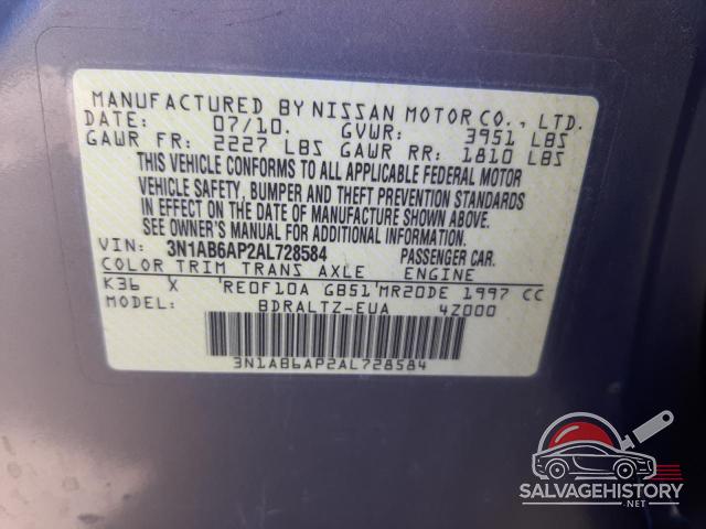 3N1AB6AP2AL728584 2010 NISSAN SENTRA photo no. 12