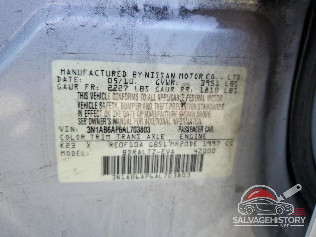 3N1AB6AP6AL703803 2010 NISSAN SENTRA photo no. 12