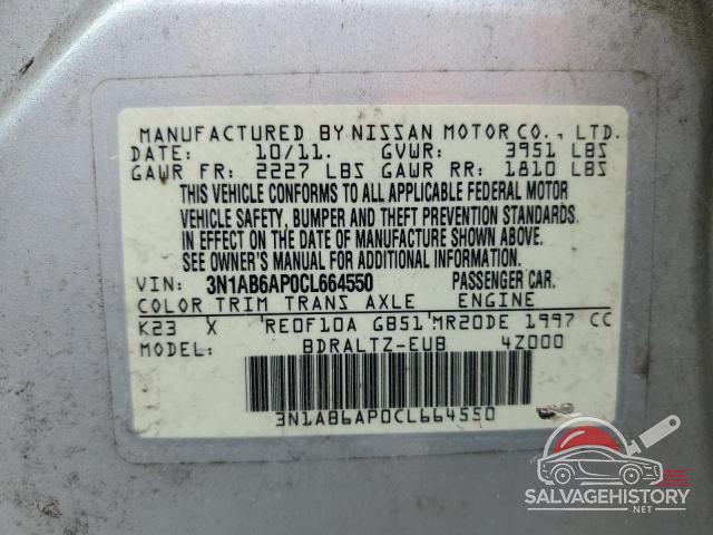 3N1AB6AP0CL664550 2012 NISSAN SENTRA photo no. 12