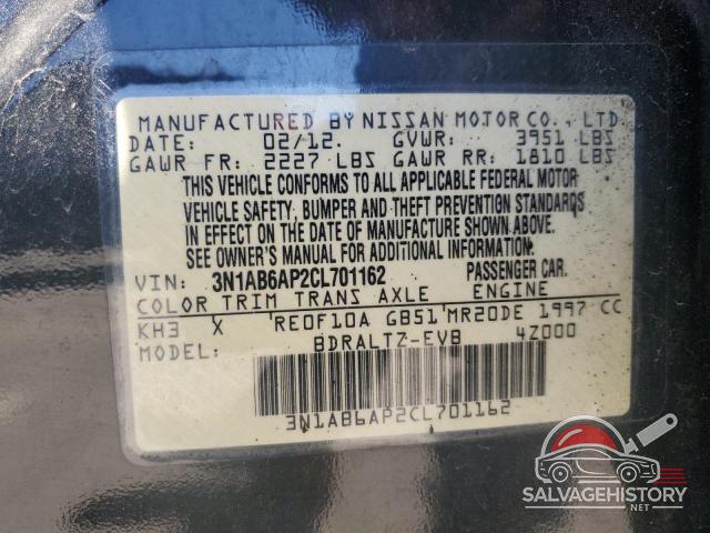 3N1AB6AP2CL701162 2012 NISSAN SENTRA photo no. 12