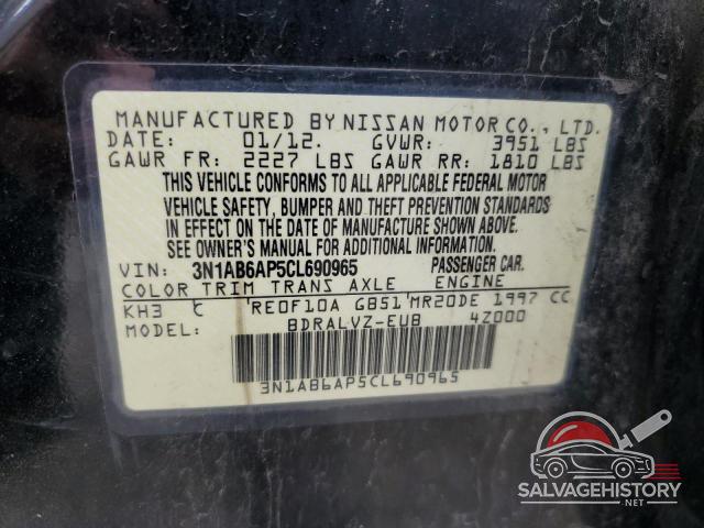 3N1AB6AP5CL690965 2012 NISSAN SENTRA photo no. 12