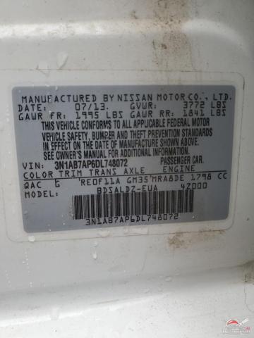 3N1AB7AP6DL748072 2013 NISSAN SENTRA photo no. 12