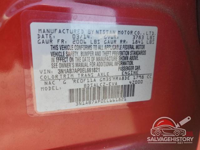 3N1AB7AP0EL661821 2014 NISSAN SENTRA photo no. 12