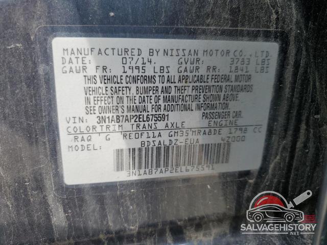 3N1AB7AP2EL675591 2014 NISSAN SENTRA photo no. 12