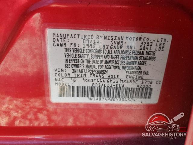 3N1AB7AP2EY306524 2014 NISSAN SENTRA photo no. 13