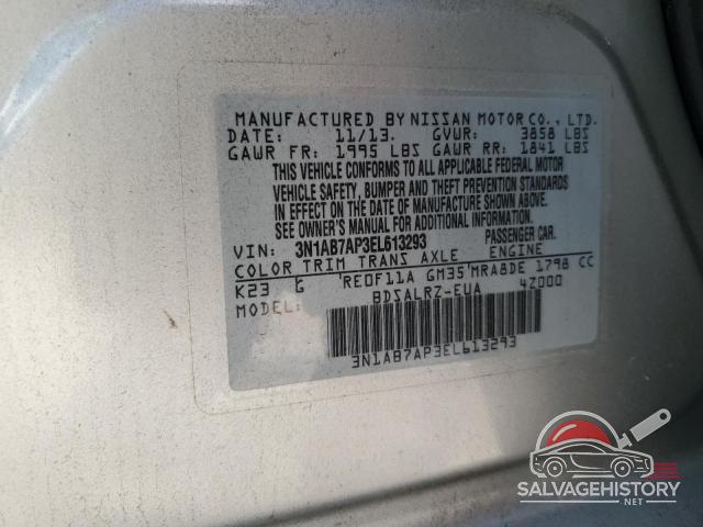 3N1AB7AP3EL613293 2014 NISSAN SENTRA photo no. 12