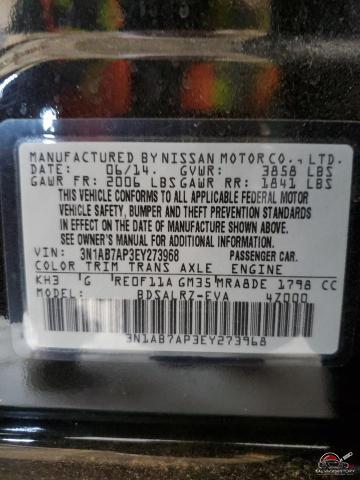 3N1AB7AP3EY273968 2014 NISSAN SENTRA photo no. 12