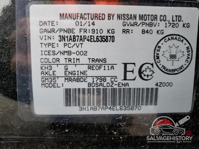 3N1AB7AP4EL635870 2014 NISSAN SENTRA photo no. 12