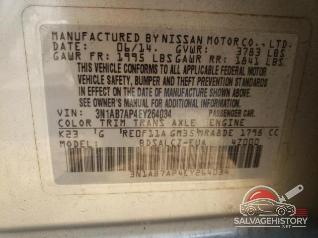 3N1AB7AP4EY264034 2014 NISSAN SENTRA photo no. 12