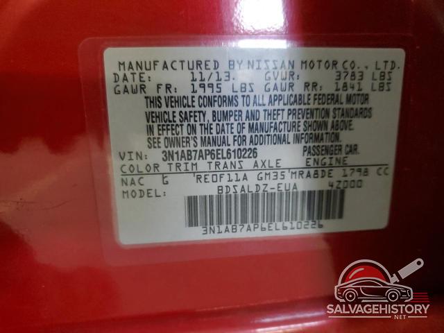 3N1AB7AP6EL610226 2014 NISSAN SENTRA photo no. 12