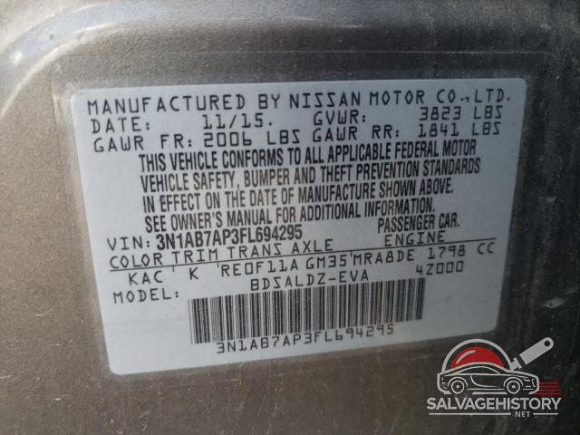 3N1AB7AP3FL694295 2015 NISSAN SENTRA photo no. 12
