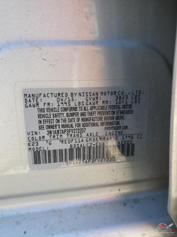 3N1AB7AP3FY272207 2015 NISSAN SENTRA photo no. 12