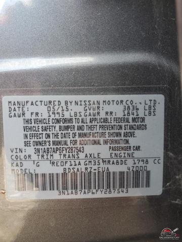 3N1AB7AP6FY287543 2015 NISSAN SENTRA photo no. 12
