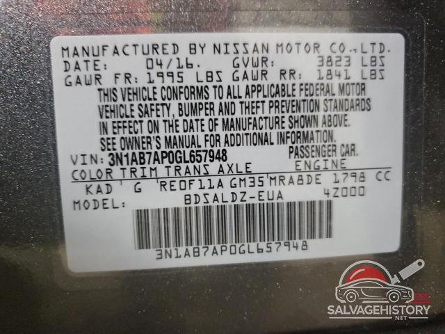 3N1AB7AP0GL657948 2016 NISSAN SENTRA photo no. 13