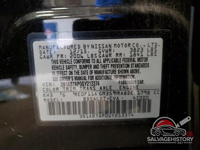 3N1AB7AP0GY213374 2016 NISSAN SENTRA photo no. 12