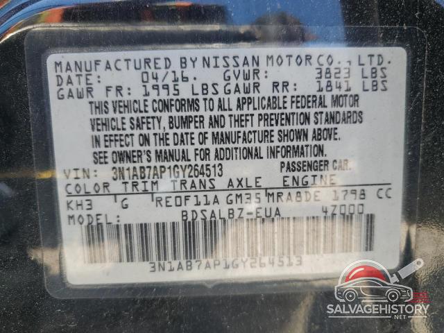 3N1AB7AP1GY264513 2016 NISSAN SENTRA photo no. 12