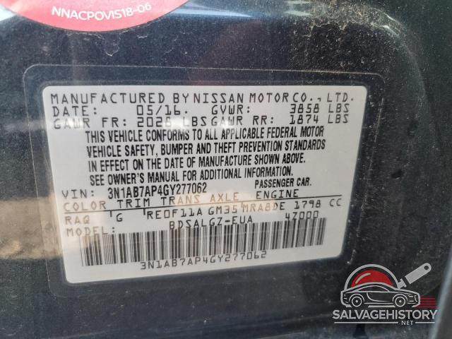 3N1AB7AP4GY277062 2016 NISSAN SENTRA photo no. 13