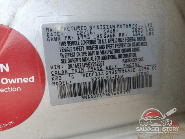 3N1AB7AP5GY242997 2016 NISSAN SENTRA photo no. 13
