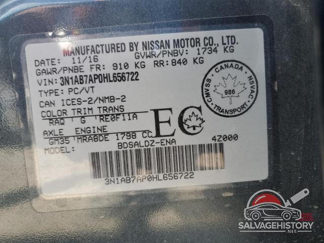 3N1AB7AP0HL656722 2017 NISSAN SENTRA photo no. 12