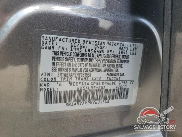3N1AB7AP2HY231568 2017 NISSAN SENTRA photo no. 12