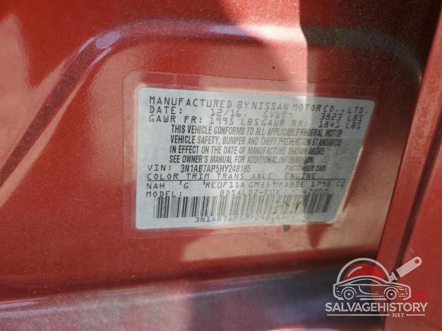 3N1AB7AP5HY248185 2017 NISSAN SENTRA photo no. 12