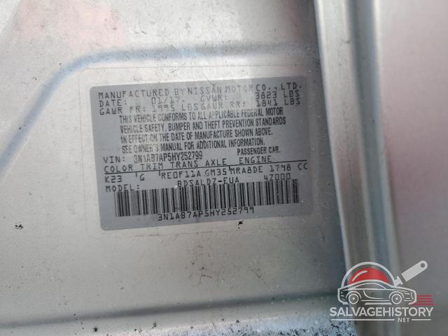 3N1AB7AP5HY252799 2017 NISSAN SENTRA photo no. 12
