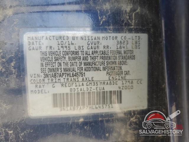 3N1AB7AP7HL645751 2017 NISSAN SENTRA photo no. 12