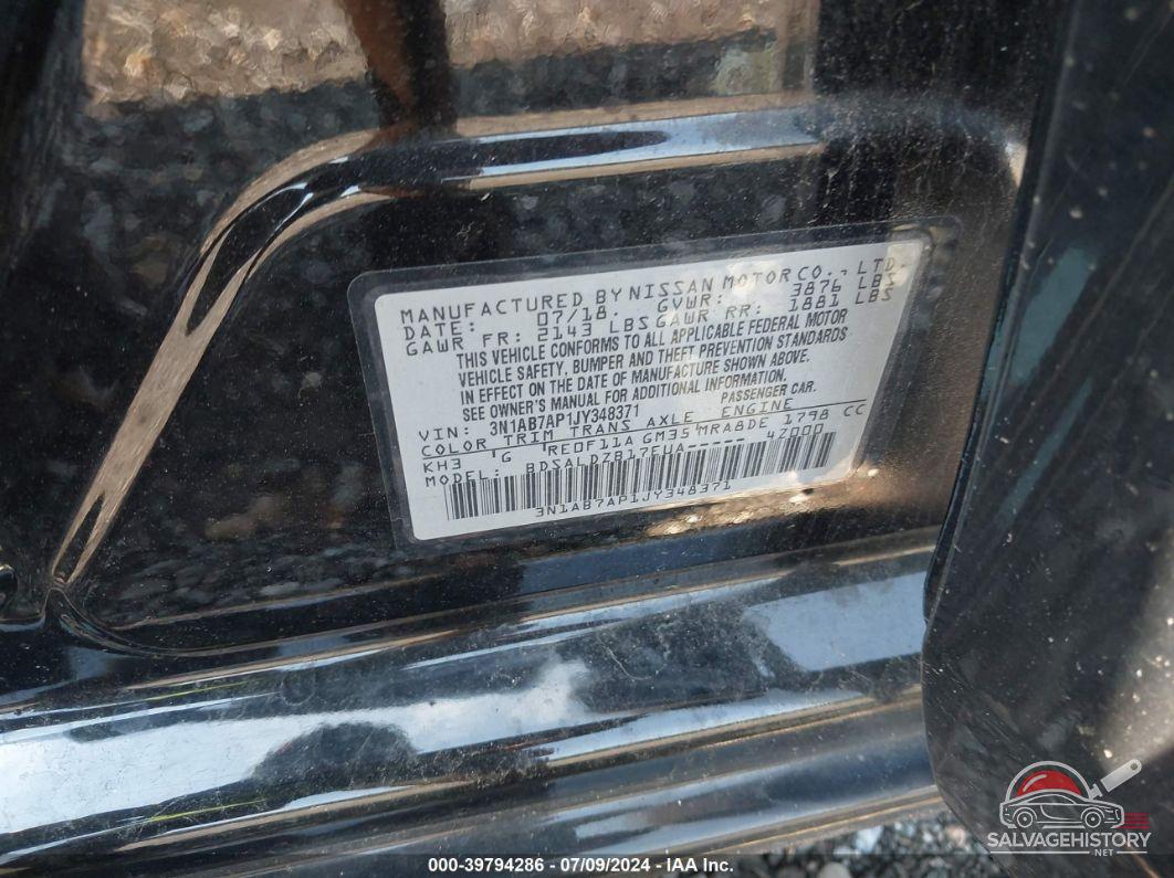 3N1AB7AP1JY348371 2018 NISSAN SENTRA photo no. 9